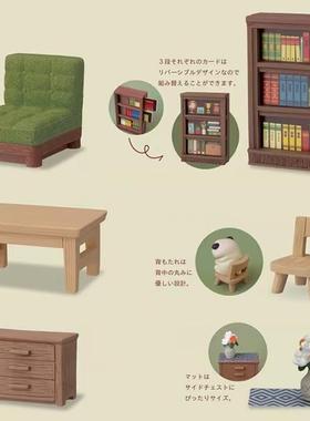 zakka日式迷你家居餐桌椅子书柜微缩场景娃娃屋装饰摆件拍摄道具