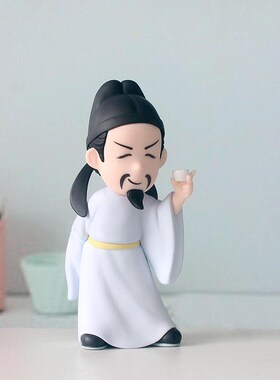 国风潮玩家居摆件 李白文创可爱小公仔 办公室桌面景区旅游纪念品