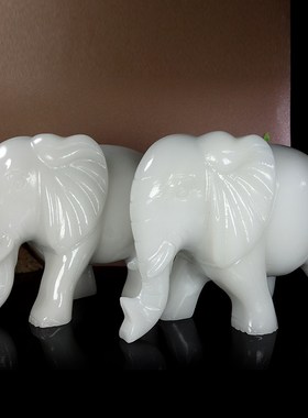 天然阿富汗白玉大象摆件招财客厅玄关吸水象商铺开业家居饰品