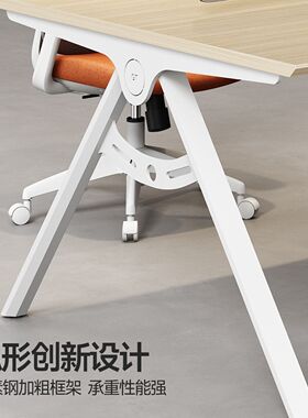 广东职员办公桌椅组合四人位轻奢4双6员工工位简约现代办公室桌子