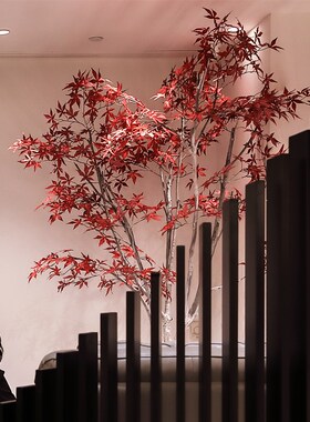 仿真绿植红枫大型假树仿生植物室内客厅侘寂风装饰落地盆栽摆件