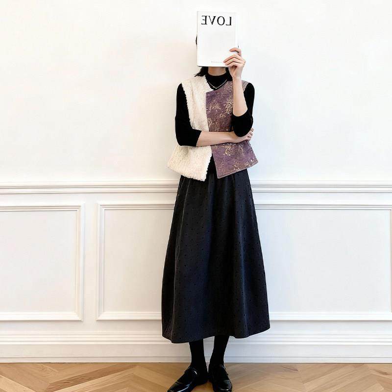 春春秋穿搭一整套新中式女装国风马甲高级感气质老钱风套装连衣裙,淘宝优惠券,粉丝福利购,淘宝优惠卷