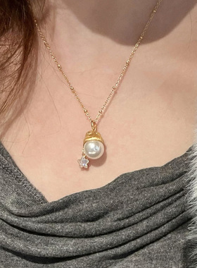 Ivy镶钻星星珍珠项链圣诞链