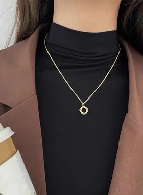 ivy几何缠绕微镶锆石锁骨链