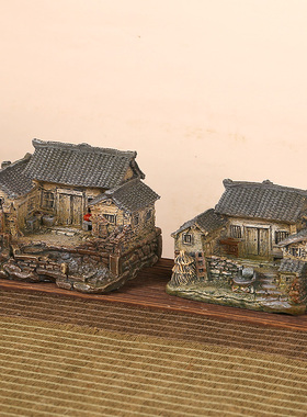 迷你农家院子f房子盆栽盆景造景装饰摆件鱼缸茶几茶宠茶盘小礼品