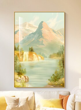 日照金山客厅装i饰画现代简约聚宝盆大气玄关挂画沙发背景墙落地