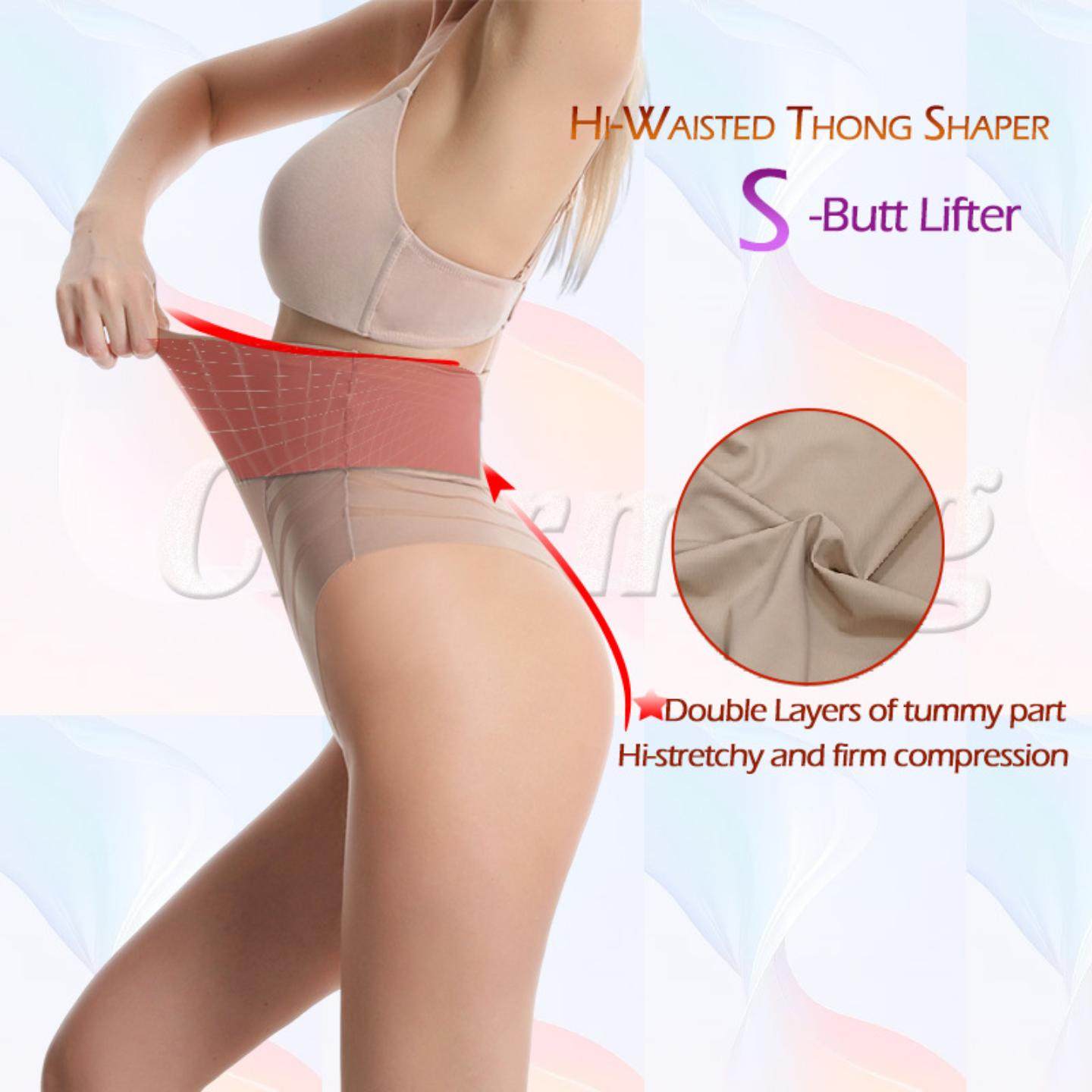 女高腰丁字裤欧美束身衣收腹束腰提臀塑身裤大码内裤条纹网纱丁裤,淘宝优惠券,粉丝福利购,淘宝优惠卷