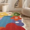 Small carpet bedroom room renovation colorful plush bedside blanket cushion balcony decoration floating carpet living room floor mat