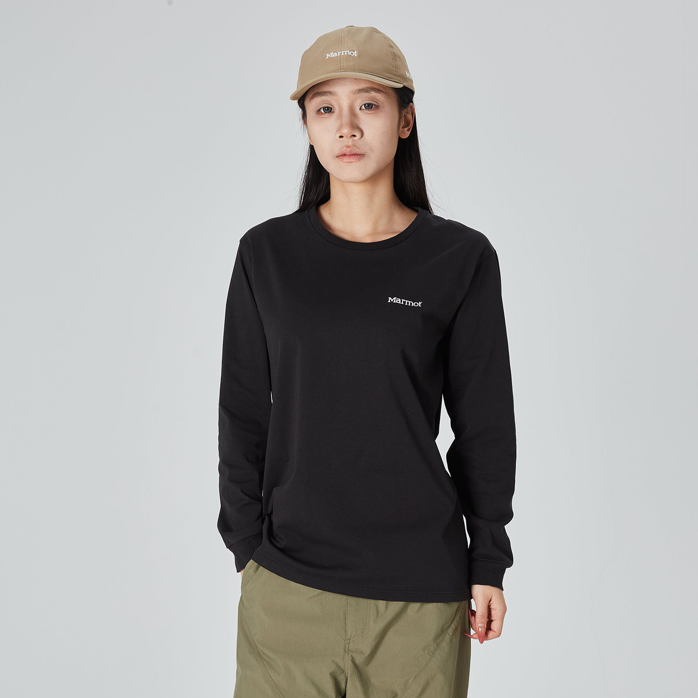 Marmot土拨鼠W's Classic Logo L/S女款经典LOGO长袖T恤,淘宝优惠券,粉丝福利购,淘宝优惠卷
