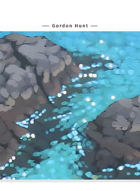 【Kimura Naohiro】绿水波蓝色海洋插画治愈系游泳艺术复刻挂画芯