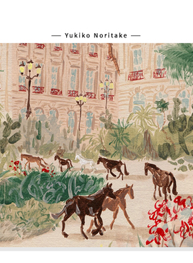 【Yukiko Noritake】法式中古宫廷马插画复古建筑艺术复刻挂画芯