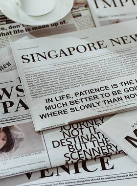 ins风英文报纸拍照道具装饰摆件网红服装家居美食拍摄摄影背景纸