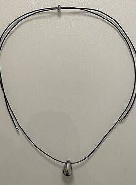 极简风钛钢水滴吊坠项链女欧美百搭抽拉式长款毛衣链不掉色配饰男