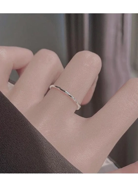 波浪戒指女夏简约设计感开口素戒时尚个性轻奢指环食指戒