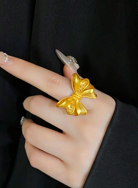 新中式结开口戒指小众简约设计感食指戒轻奢高级感手饰女