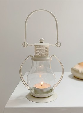 秘密卡车 复古金属烛台铁艺小马灯 煤油灯烛台桌面摆件房间装饰