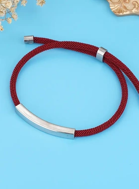 欧美刻字印刷材料不锈钢手链节日礼物广告小礼品钛钢编织饰品