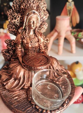 独立站新款 凯尔特女神雕像烛台摆件 树脂工艺品家居装Y饰摆件礼