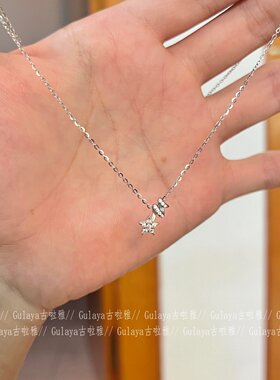 S925纯银色满钻流星吊坠项链女