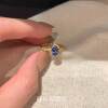 Retro Sparkling Diamond Blue Dove Egg Ring for Women