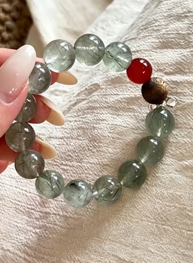 新中式清透绿水晶拼接手串女