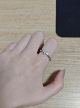 S925纯银闪钻十字架戒指女