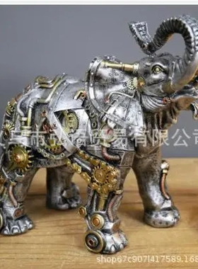 独立站款朋克狗龟狼蜗牛大象树脂工艺品桌面橱窗装饰摆件