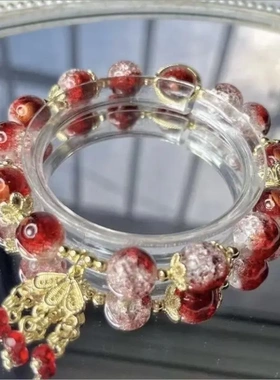 古风墨海落叶手串秦时圣盖聂ns国潮学生情侣款礼物手链