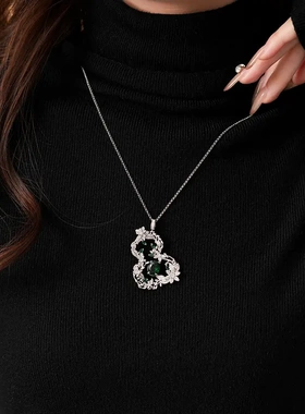 葫芦锆石树叶花朵镂空项链个性冷淡风锁骨链新中式高级感项饰