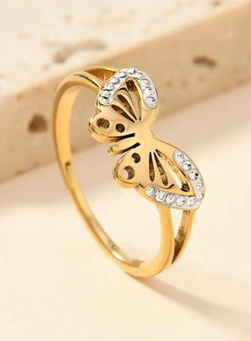 热卖不锈钢情侣戒指 复古个性切割陶泥钻戒指手饰品