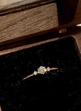 清冷感极细璀璨星河锆石戒指女精致轻奢小众ins气质高级感食指戒