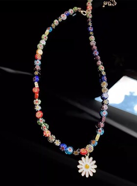 彩色串珠多巴胺项链女款