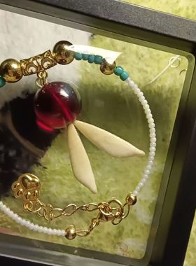 缠花白糖衍生手链可发光手链配饰京剧猫京剧毛手链白糖同款纪念品