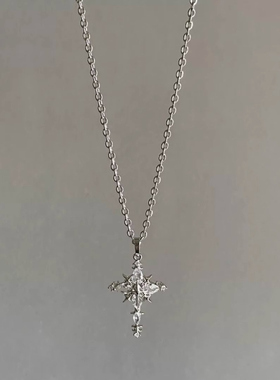 清冷感雪花十字架项链春夏新款
