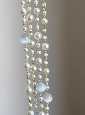 法式双层珍珠项链复古气质小众个性设计感时尚高级感叠戴百搭挂链