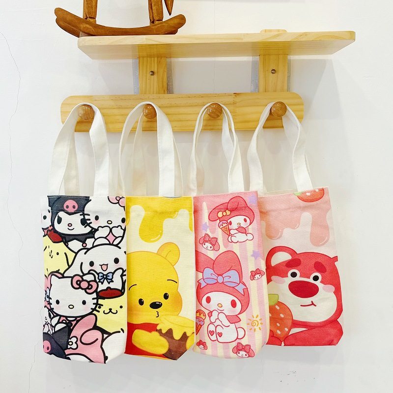 杯套保护套帆布手提收纳 创意水杯卡通可爱保温杯 个性便携帆布袋,淘宝优惠券,粉丝福利购,淘宝优惠卷