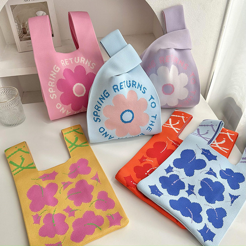 节日伴手礼包袋针织包背心包时尚便携可折叠手提包休闲百搭手拎包