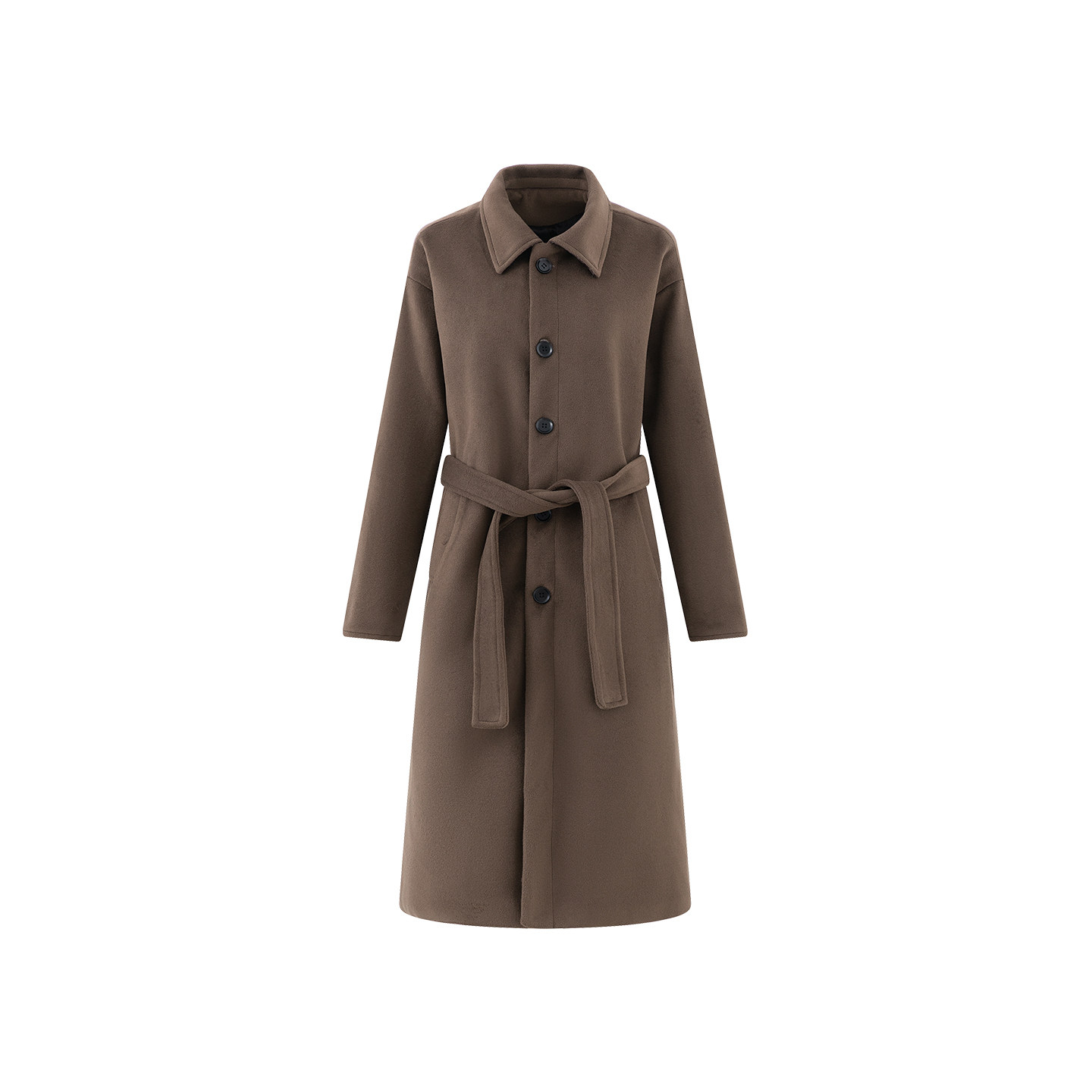 mtvo2025新款冬季翻领单排扣系带收腰毛呢大衣女中长款休闲外套,淘宝优惠券,粉丝福利购,淘宝优惠卷