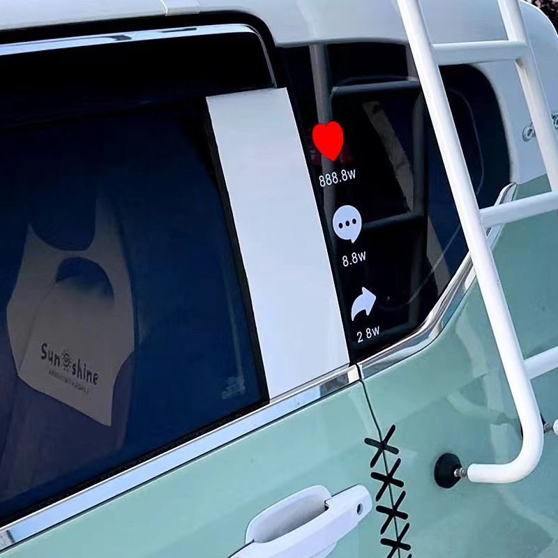 创意车贴抖音点赞小红心网红贴纸汽车后挡风玻璃趣味搞笑装饰贴纸,淘宝优惠券,粉丝福利购,淘宝优惠卷