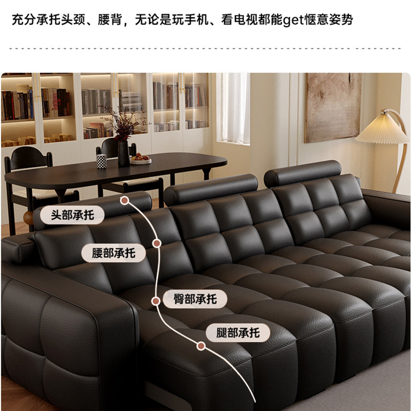 劳伦斯电动沙发床三人位小户型多功能伸缩平推全躺睡真皮沙发客厅,淘宝优惠券,粉丝福利购,淘宝优惠卷