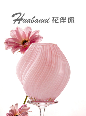 现代扭曲琉璃玻璃水培花瓶摆件