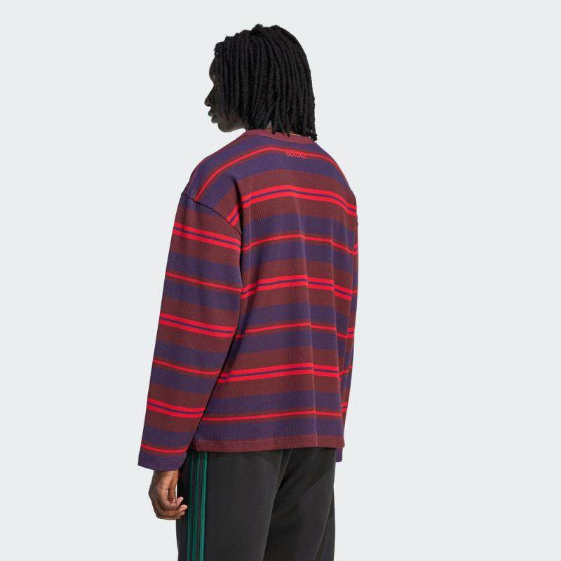 adidas阿迪达斯三叶草男子运动休闲条纹针织圆领长袖T恤KS6847,淘宝优惠券,粉丝福利购,淘宝优惠卷