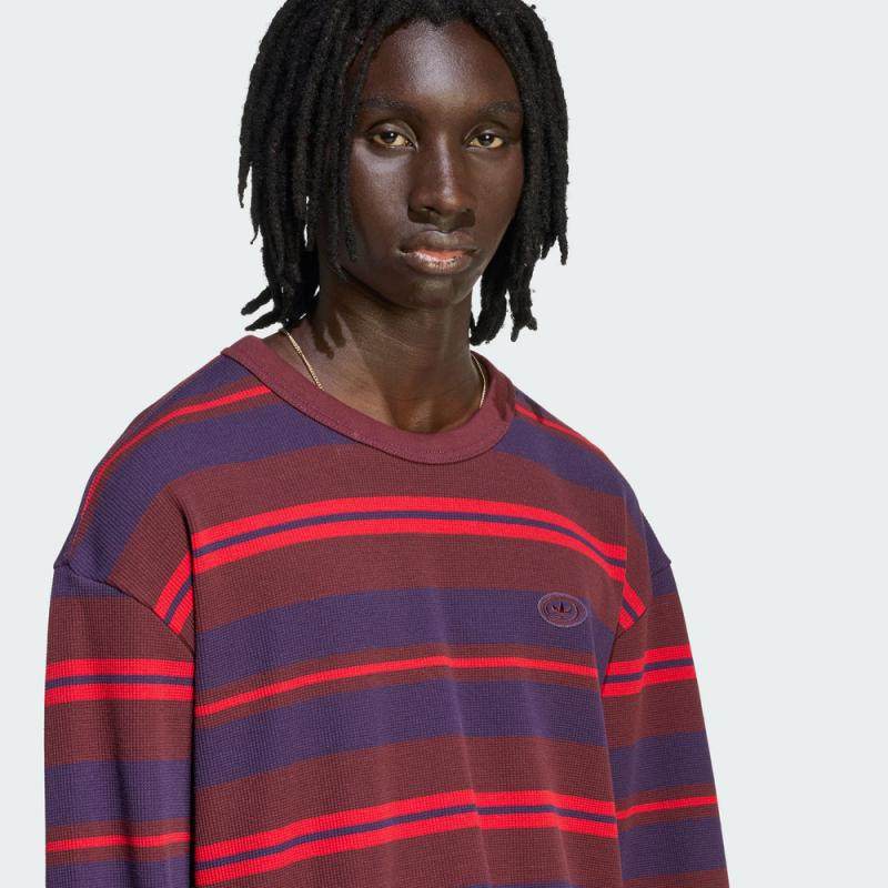 adidas阿迪达斯三叶草男子运动休闲条纹针织圆领长袖T恤KS6847,淘宝优惠券,粉丝福利购,淘宝优惠卷