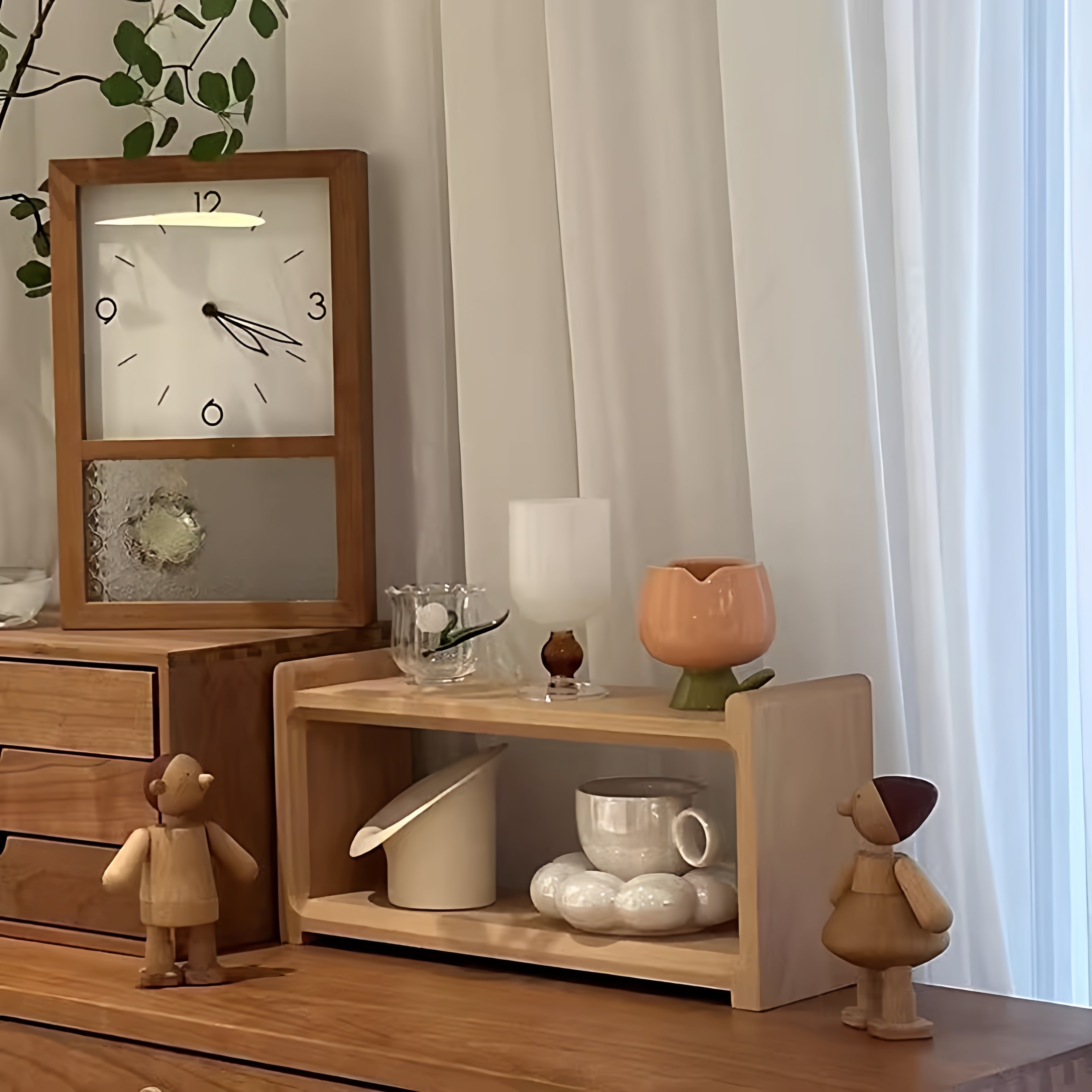 餐边北欧整装实木日式两层杯架桌面置物架厨房客厅阳台收纳展示架,淘宝优惠券,粉丝福利购,淘宝优惠卷