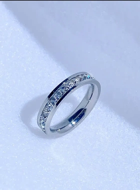 满天星钛钢戒指女轻奢小众设计简约情侣高级感满钻食指戒指不掉色