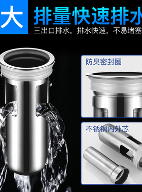 地漏防臭器不锈钢厕所卫生间防虫鼠反味下水道防臭神器硅胶内芯盖