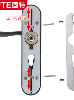 固特室内卧室房门锁可调节免改孔锁黑色家用实木门把手通用型锁具