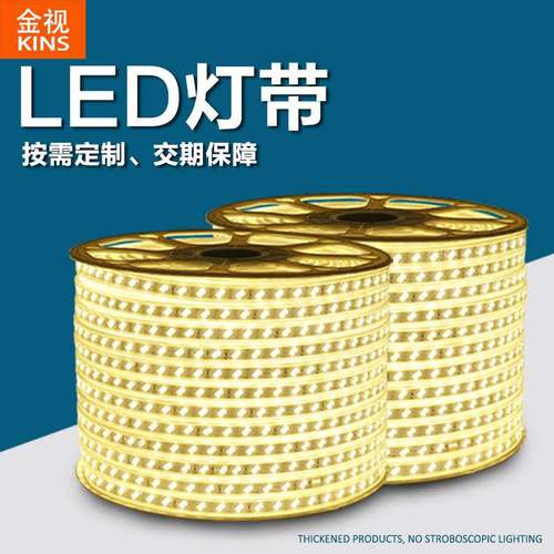 高压灯条led灯带5050RGB户外防水5730变光灯带2835三排硬带灯220V - 图1