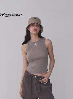 RestandRecreation官方2026秋新款简约RR刺绣遮阳渔夫帽男女同款
