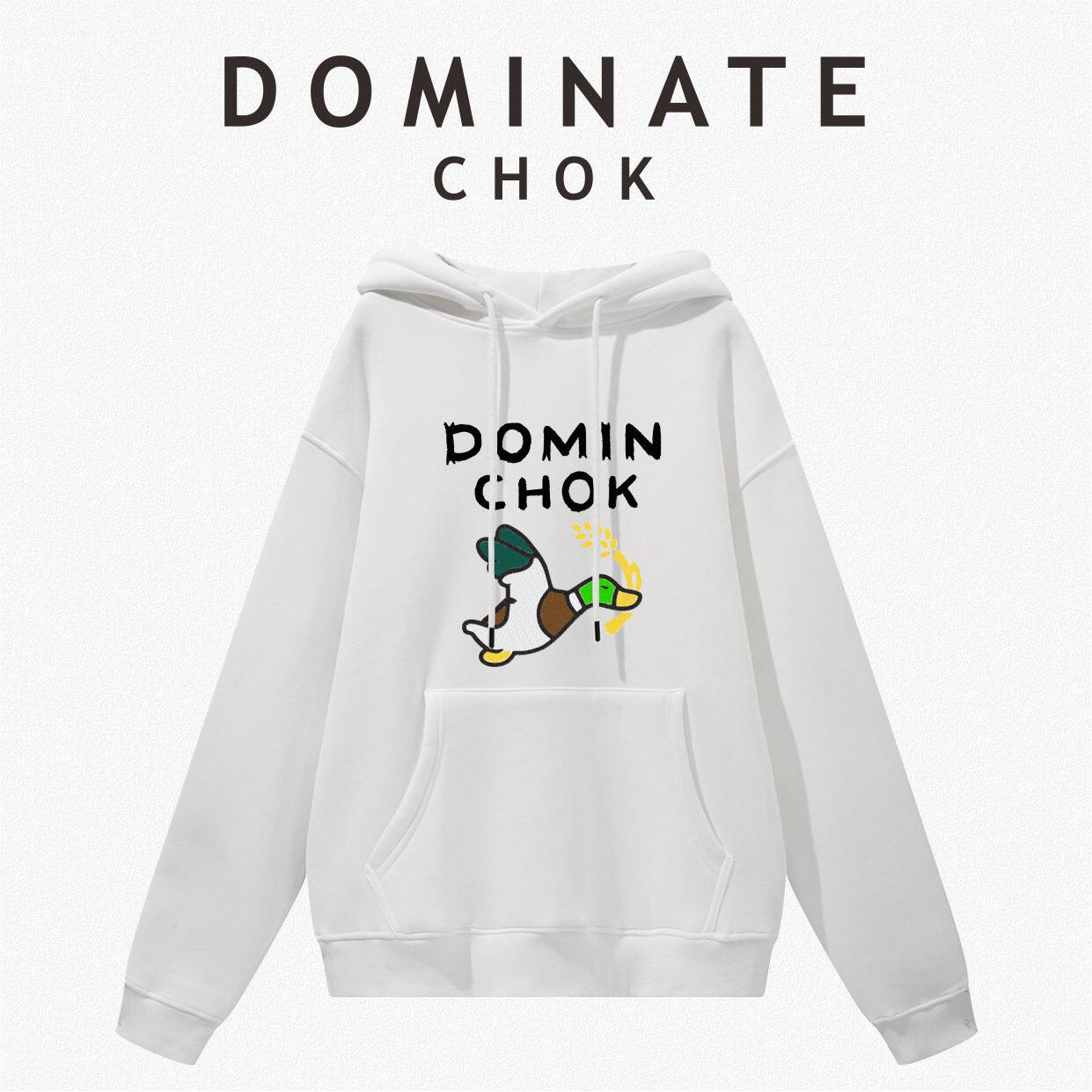 Chok 25SS 秋冬新品趣味小鸟印花男女情侣休闲宽松加绒圆领卫衣